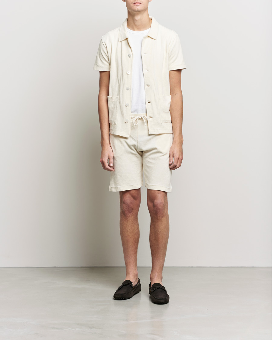 Men | Polo Shirts | Oscar Jacobson | Alwin Terry Short Sleeve Safari Polo Creme