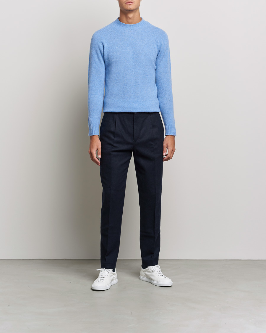 Men | Sweaters & Knitwear | Altea | Wool/Cashmere Crew Neck Sweater Light Blue