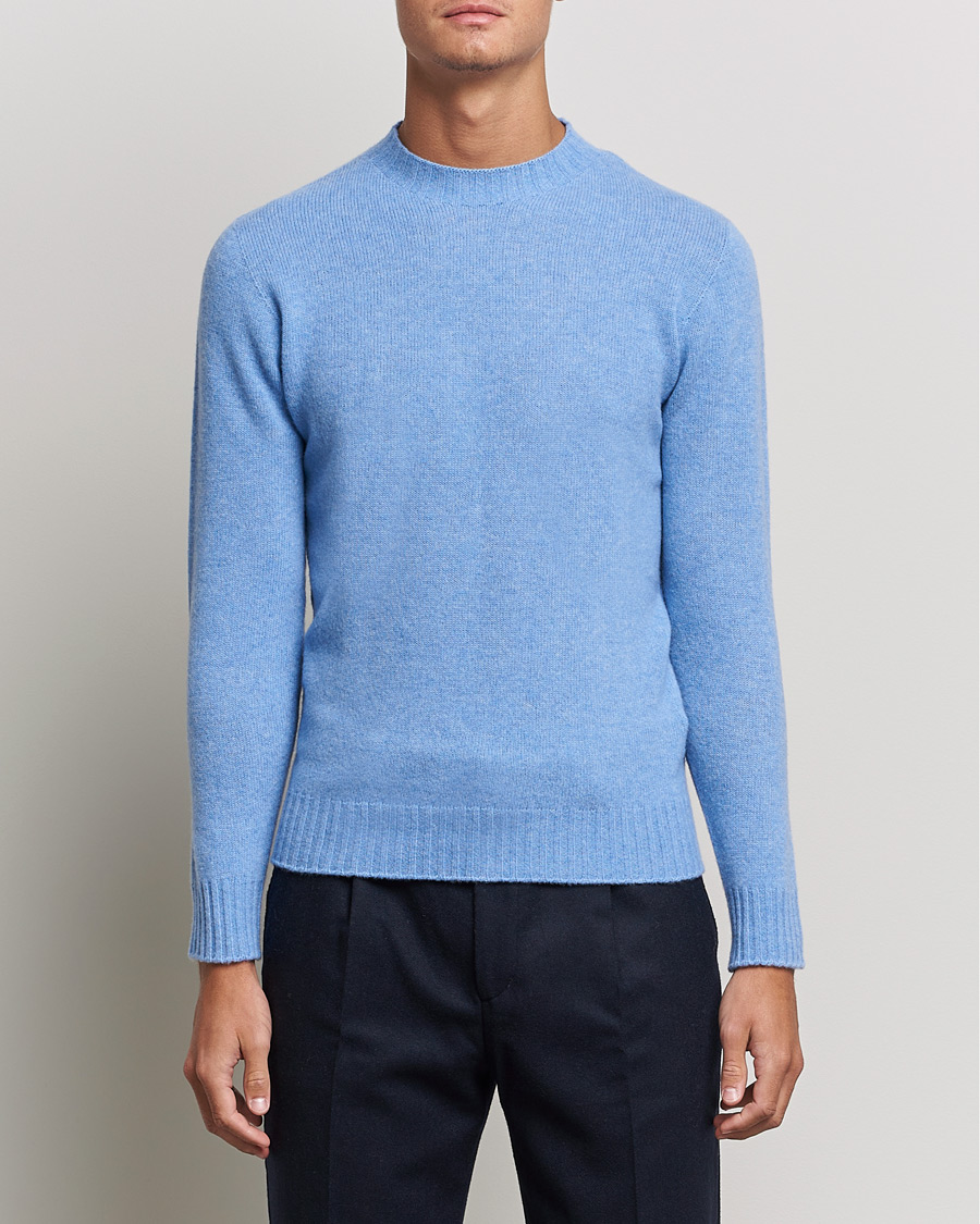 Men | Sweaters & Knitwear | Altea | Wool/Cashmere Crew Neck Sweater Light Blue