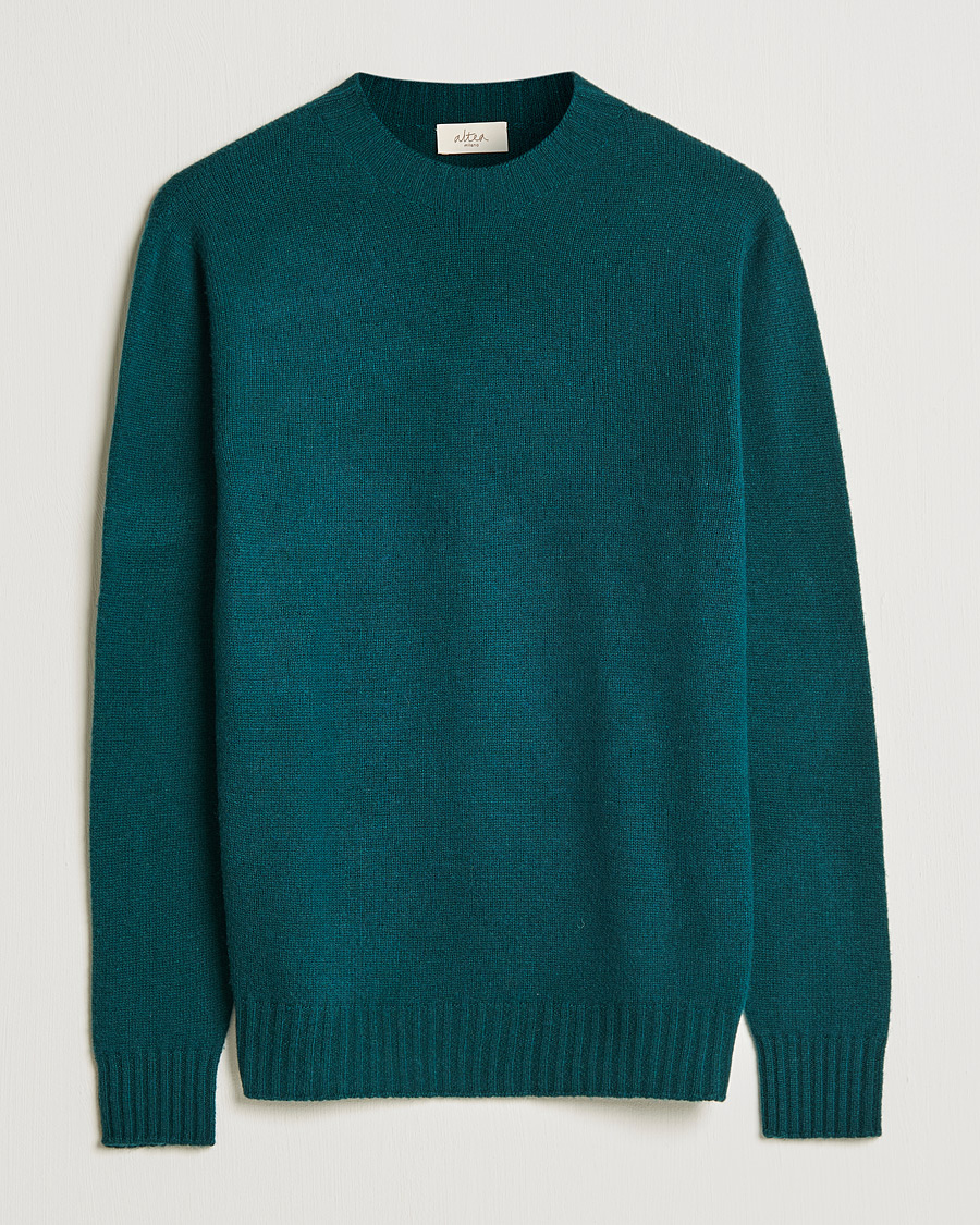 Men | Sweaters & Knitwear | Altea | Wool/Cashmere Crew Neck Sweater Bottle Green