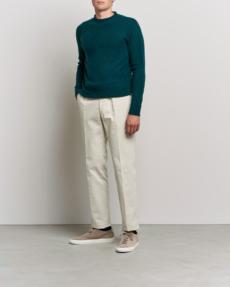 Men | Sweaters & Knitwear | Altea | Wool/Cashmere Crew Neck Sweater Bottle Green