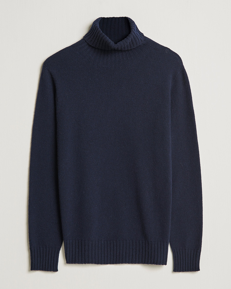 Men | Turtlenecks | Altea | Wool/Cashmere Turtleneck Sweater Navy