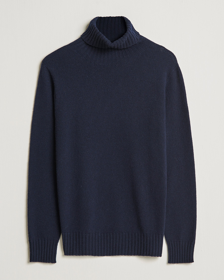 Men | Sweaters & Knitwear | Altea | Wool/Cashmere Turtleneck Sweater Navy