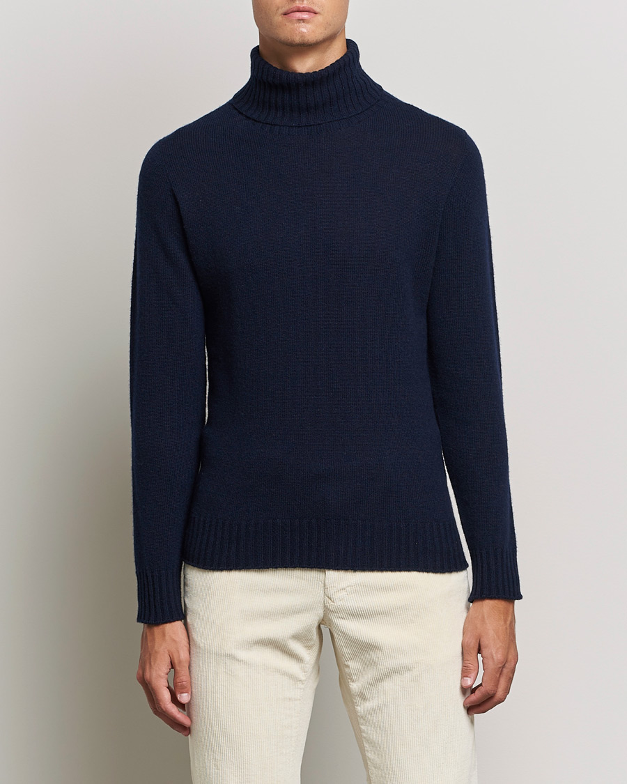 Men | Turtlenecks | Altea | Wool/Cashmere Turtleneck Sweater Navy
