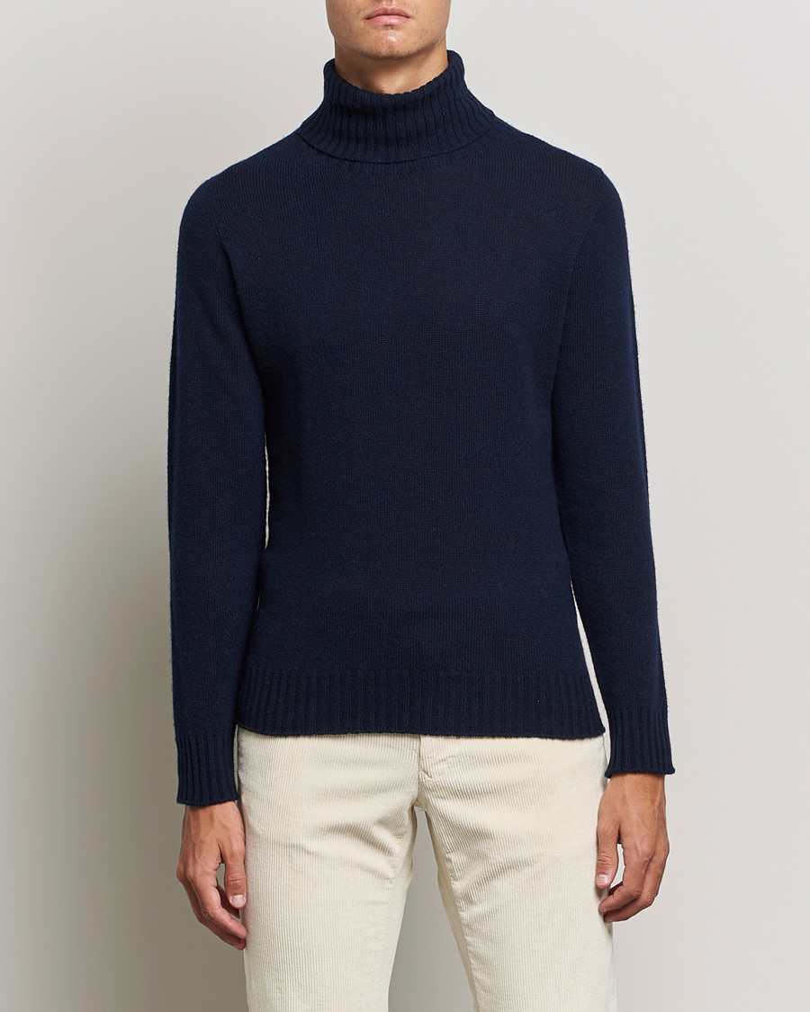 Men | Sweaters & Knitwear | Altea | Wool/Cashmere Turtleneck Sweater Navy