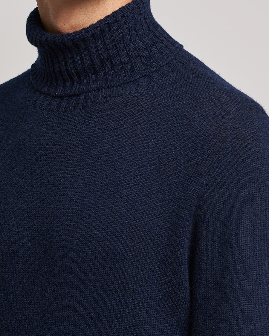 Men | Sweaters & Knitwear | Altea | Wool/Cashmere Turtleneck Sweater Navy
