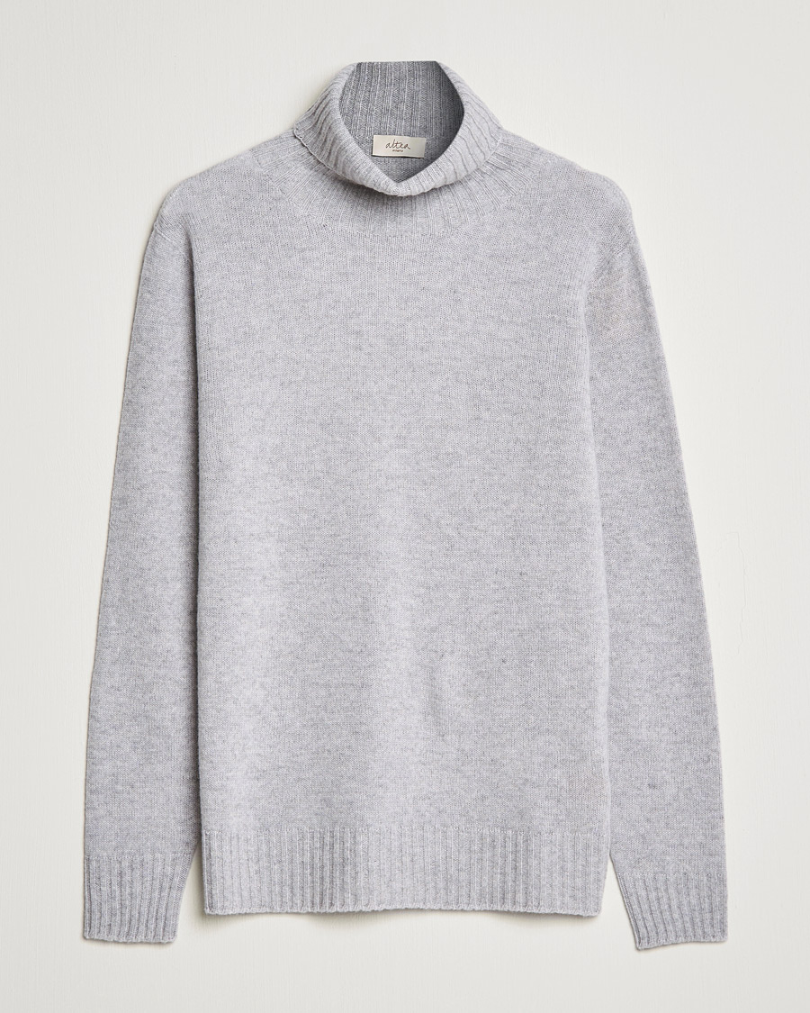 Men | Sweaters & Knitwear | Altea | Wool/Cashmere Turtleneck Sweater Light Grey