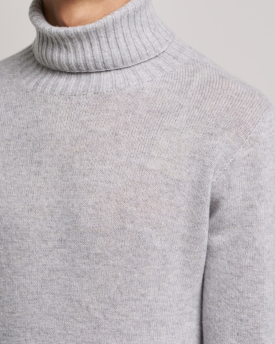 Men | Sweaters & Knitwear | Altea | Wool/Cashmere Turtleneck Sweater Light Grey