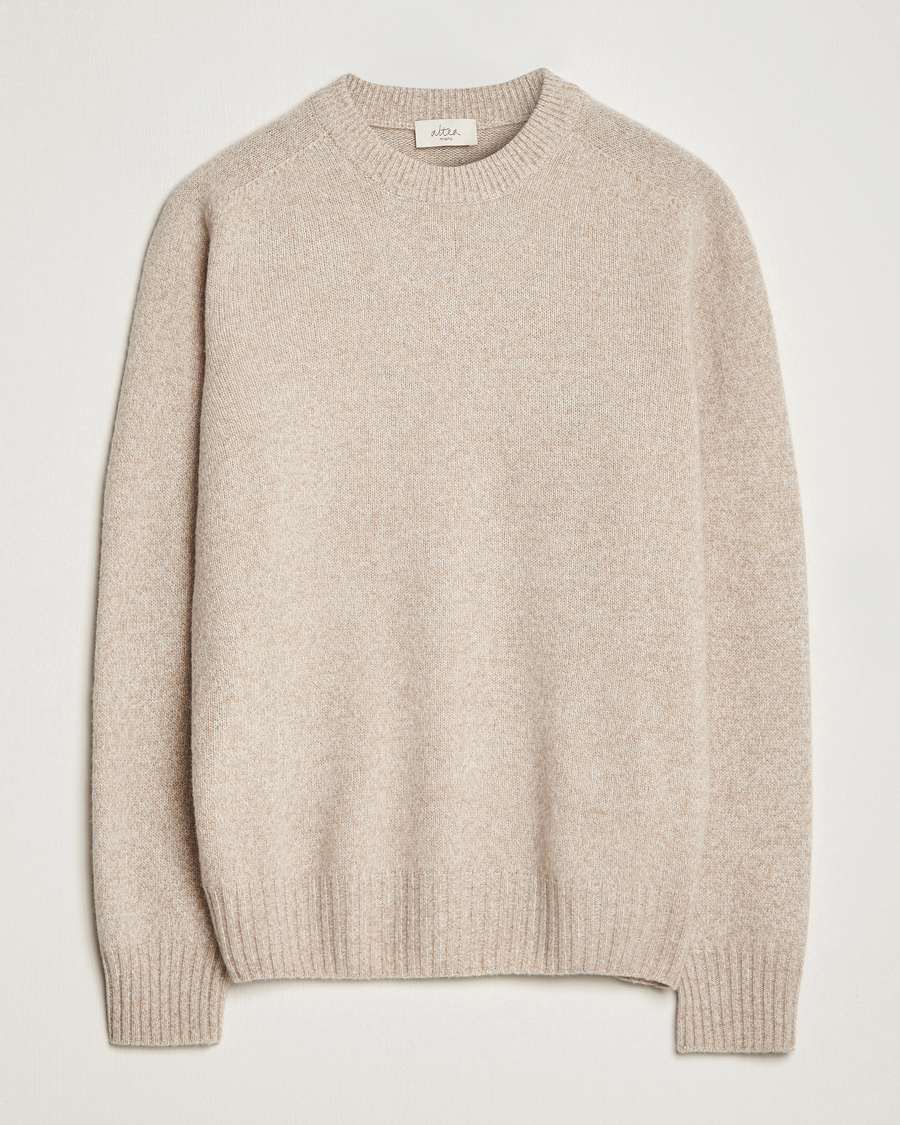 Men | Sweaters & Knitwear | Altea | Wool/Cashmere Crew Neck Pullover Beige Melange