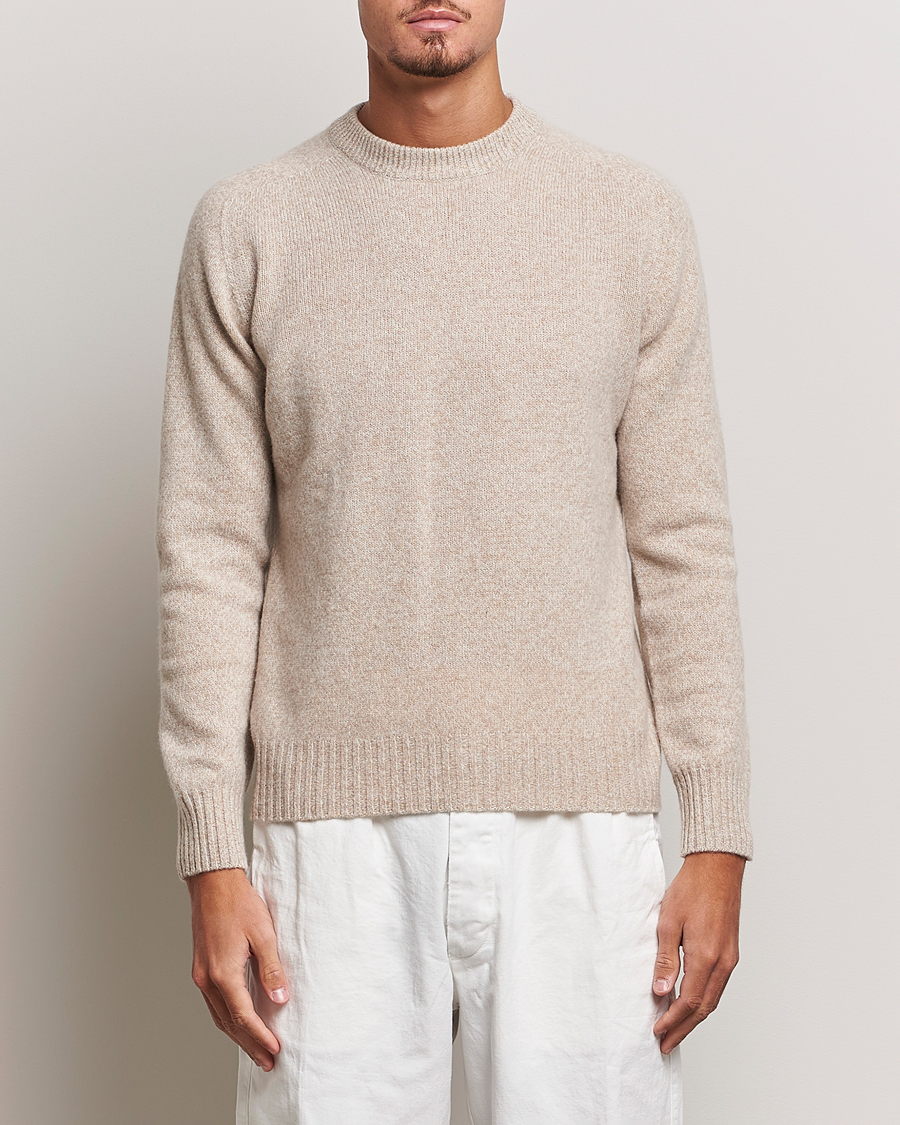 Men | Sweaters & Knitwear | Altea | Wool/Cashmere Crew Neck Pullover Beige Melange