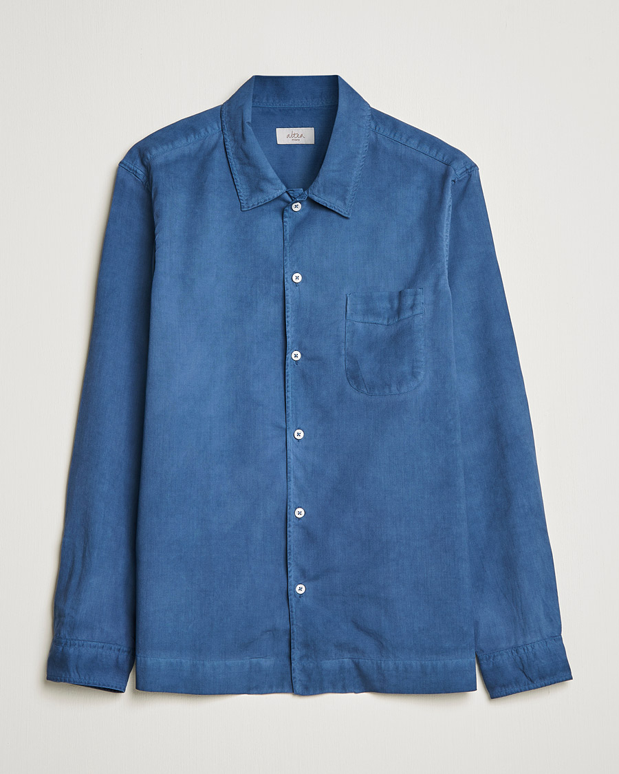Men | Shirts | Altea | Garment Dyed Shirt Washed Navy