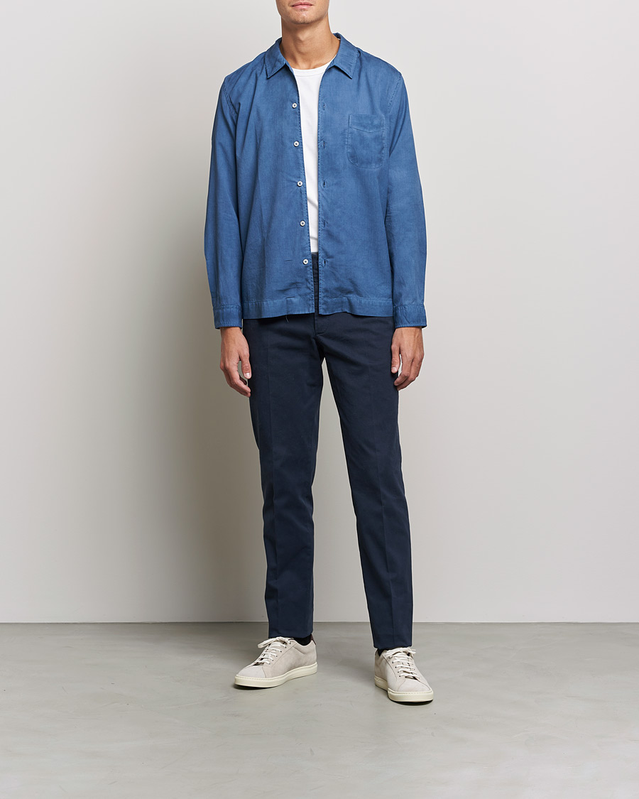 Men | Shirts | Altea | Garment Dyed Shirt Washed Navy