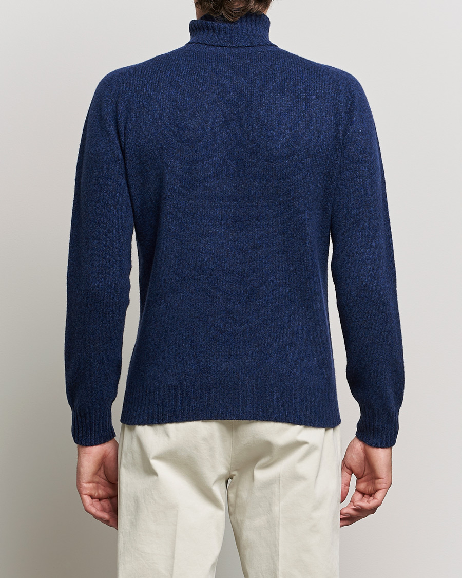 Men | Sweaters & Knitwear | Altea | Cashmere Mouline Rollneck Navy Melange