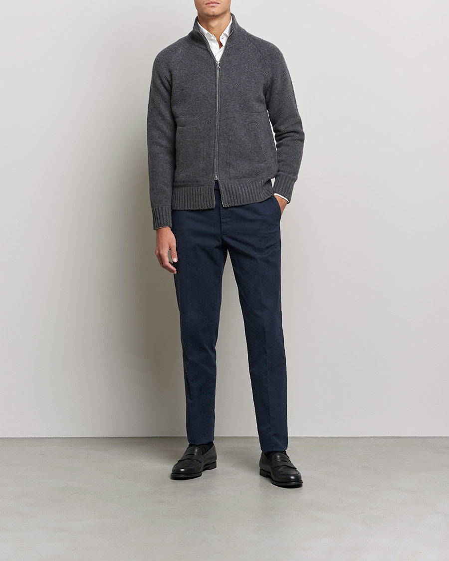Men |  | Altea | Wool Zip Jacket Grey Melange