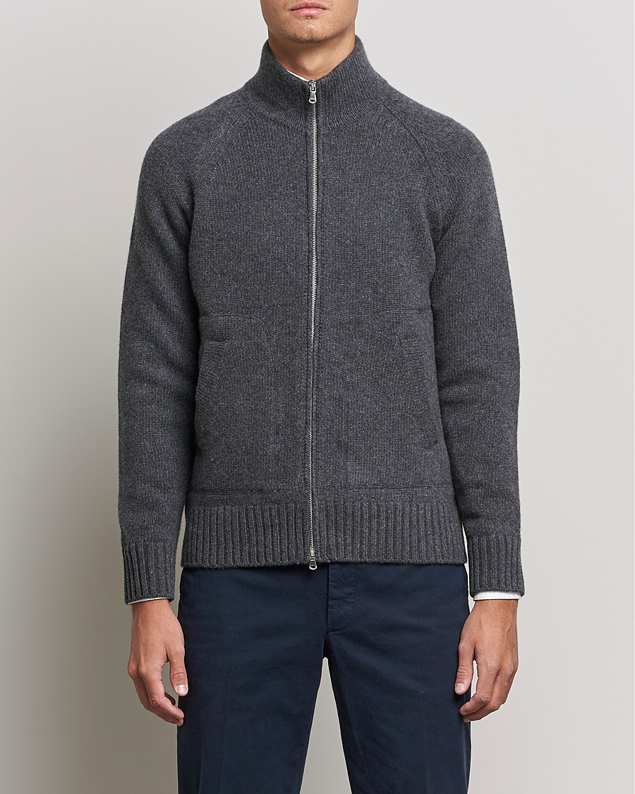 Men | Zip Throughs | Altea | Wool Zip Jacket Grey Melange