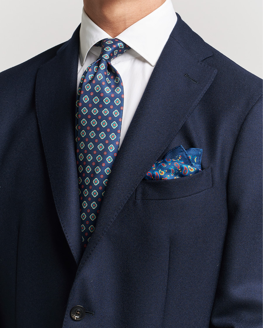 Men | Amanda Christensen | Amanda Christensen | Box Set Silk 8cm Tie and Twill Pocket Square Navy