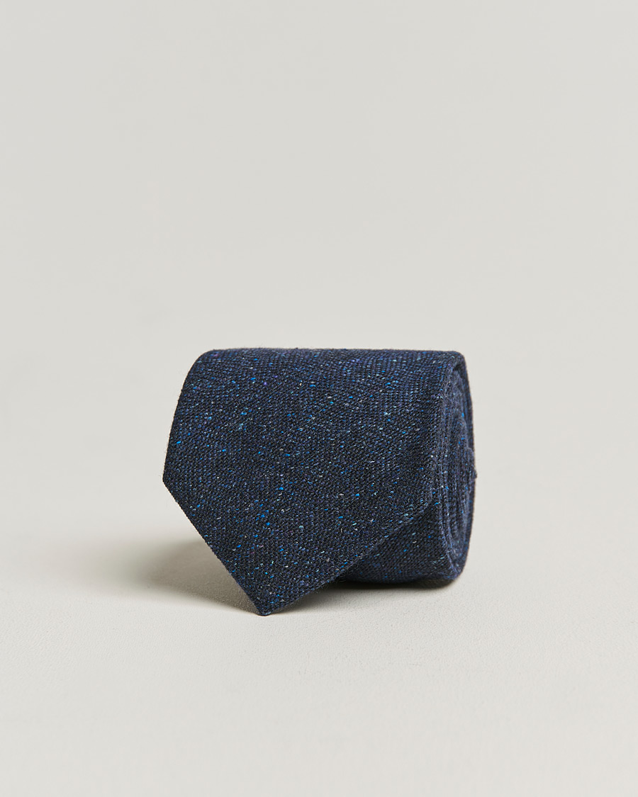 Men |  | Amanda Christensen | Wool/Silk 8cm Donegal Tie Navy
