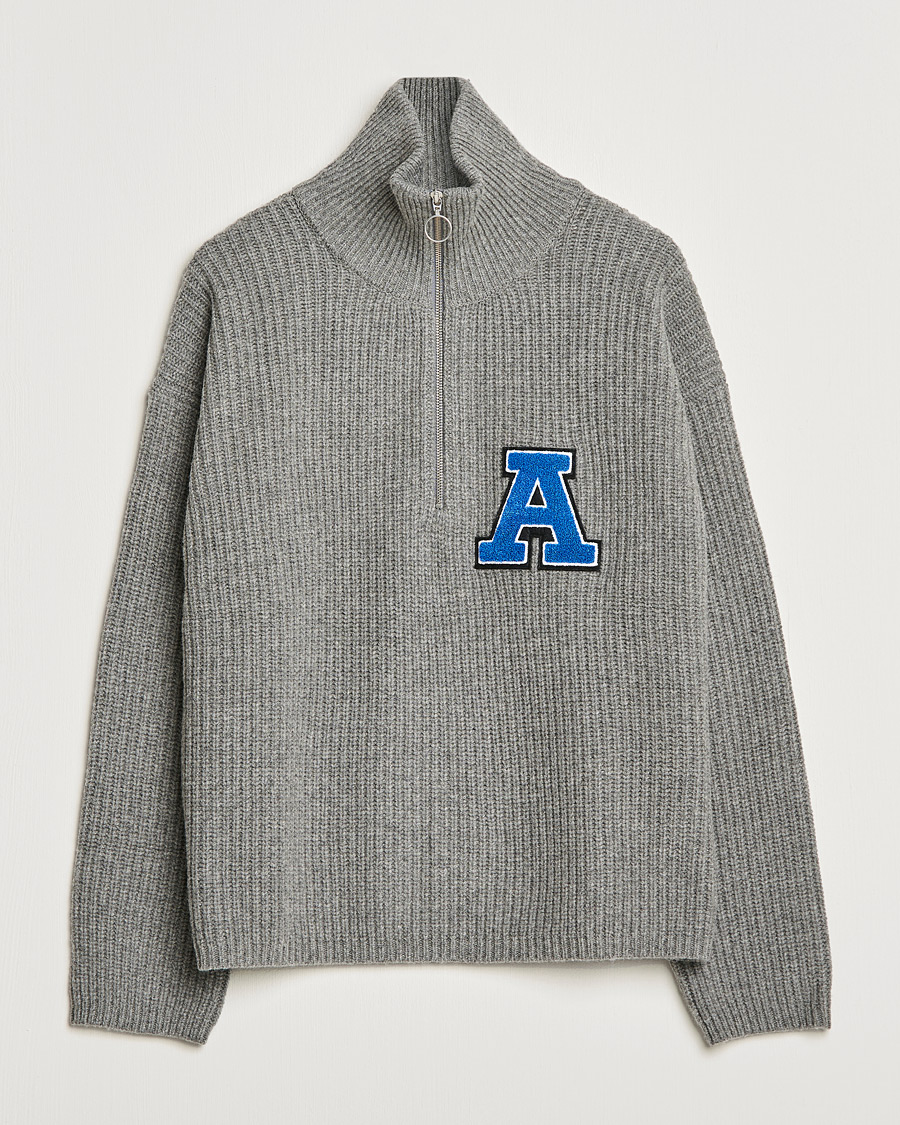 Men | Zip Throughs | Axel Arigato | Team Half Zip Sweater Grey