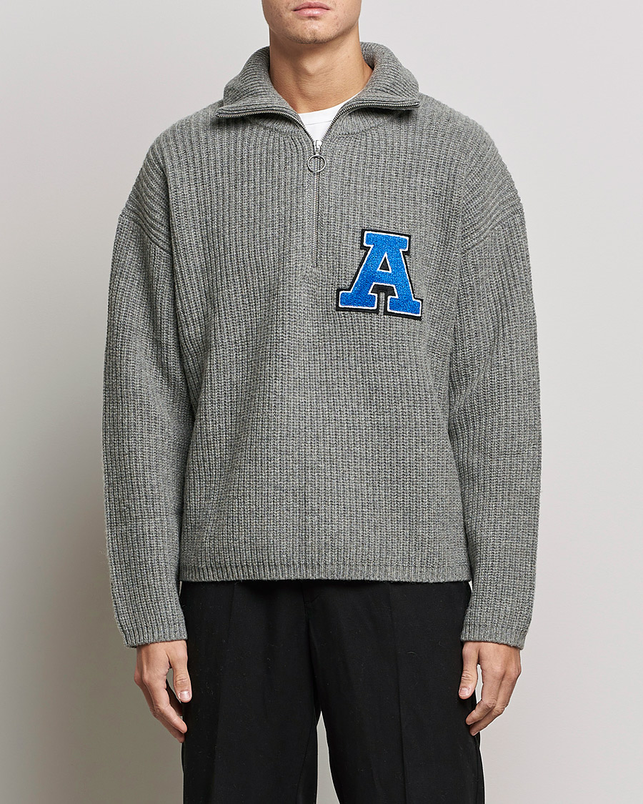 Men | Zip Throughs | Axel Arigato | Team Half Zip Sweater Grey