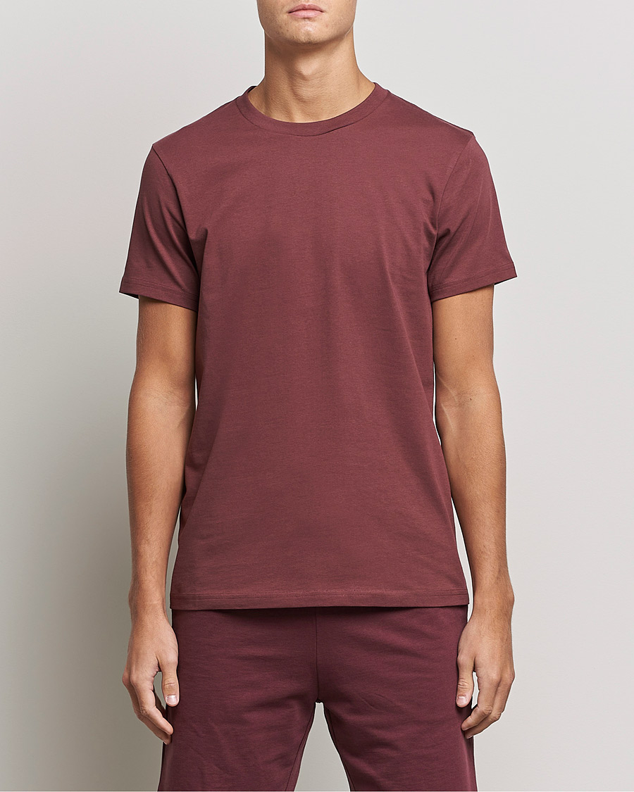 Men | T-Shirts | Bread & Boxers | Heavy Cotton Crew Neck T-shirt Burgundy
