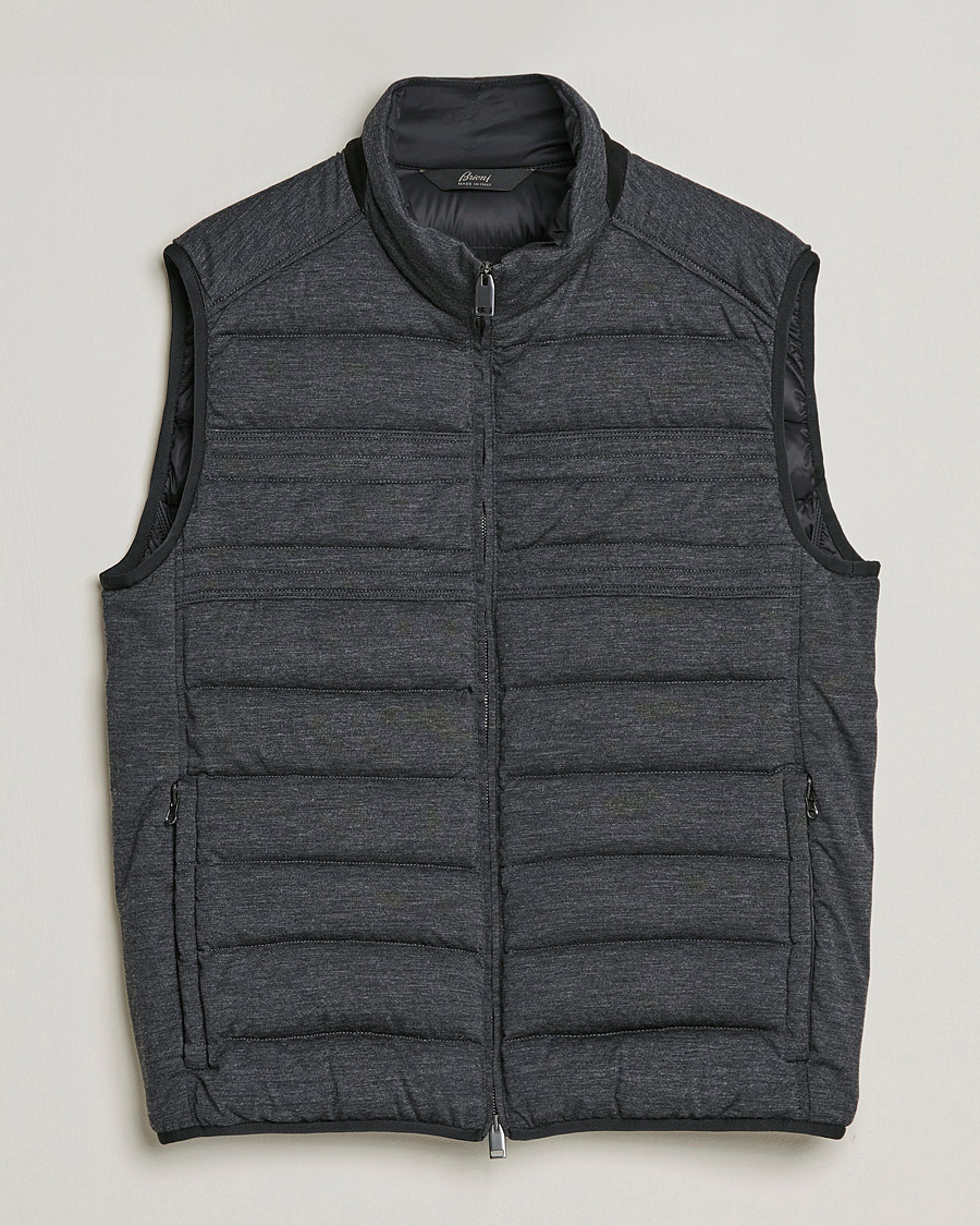 Men | Coats & Jackets | Brioni | Cashmere/Wool Jersey Vest Dark Grey Melange