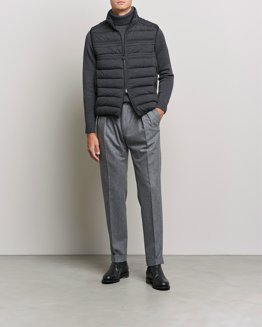 Men | Brioni | Brioni | Cashmere/Wool Jersey Vest Dark Grey Melange