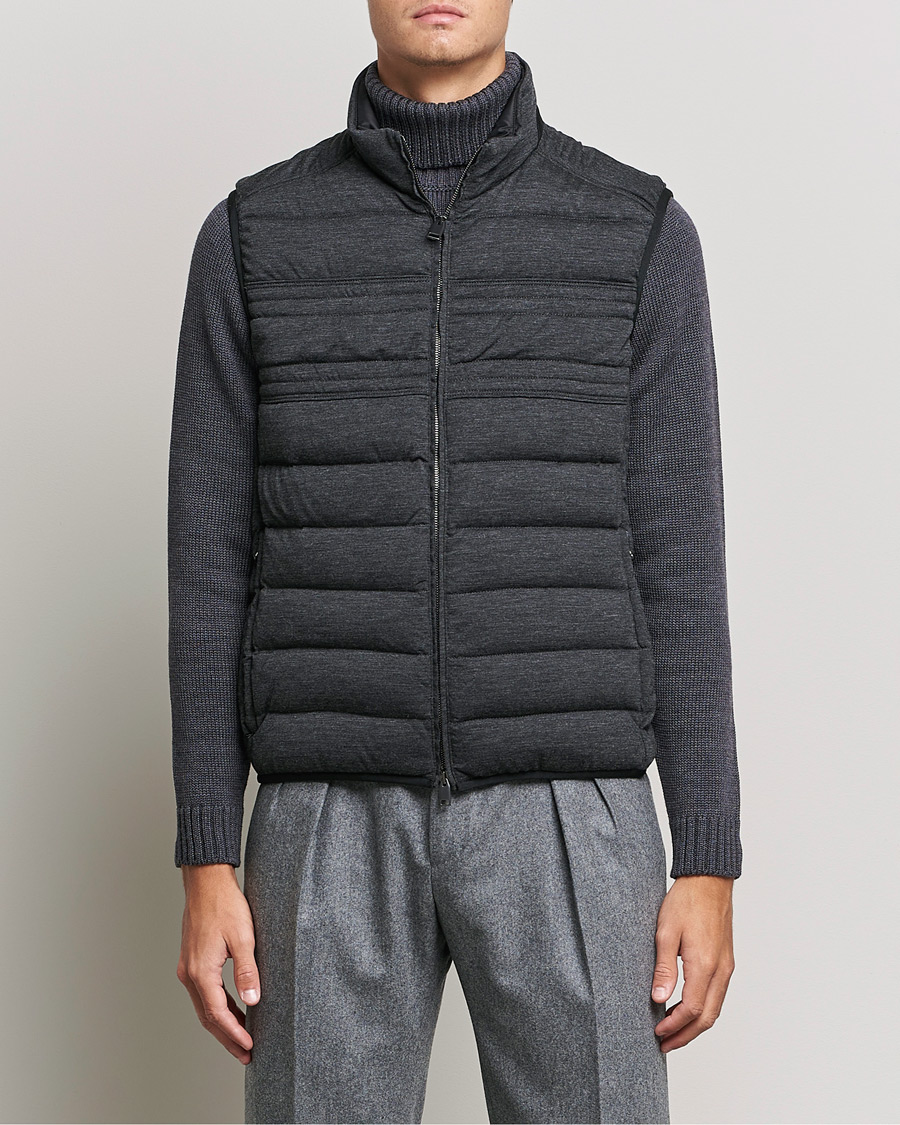 Men | Coats & Jackets | Brioni | Cashmere/Wool Jersey Vest Dark Grey Melange
