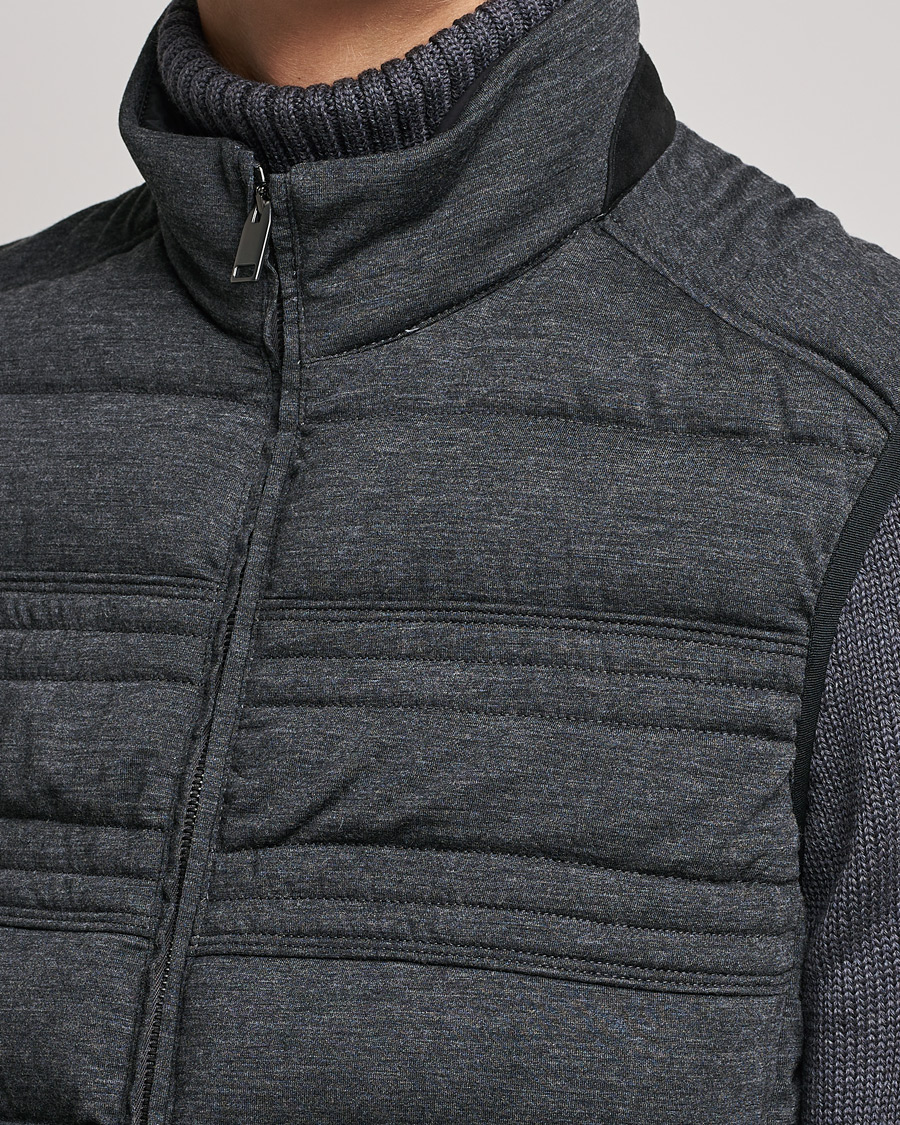 Men | Coats & Jackets | Brioni | Cashmere/Wool Jersey Vest Dark Grey Melange