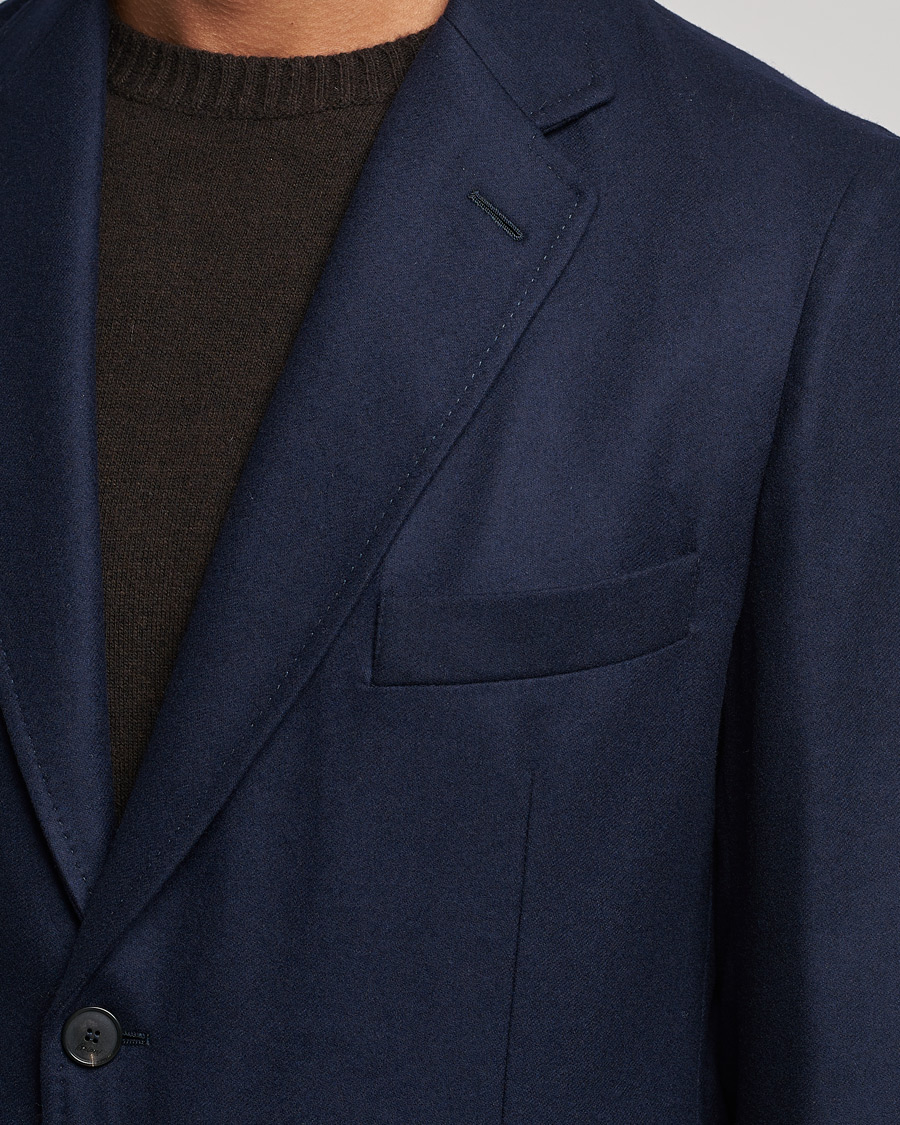 Men | Blazers | Brioni | Deconstructed Flannel Blazer Navy