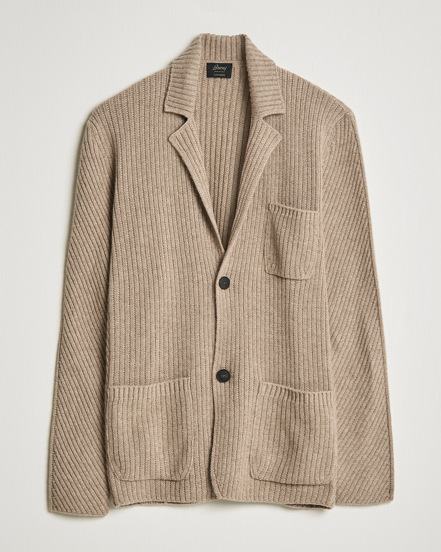 Men | Blazers | Brioni | Pure Cashmere Knitted Blazer Beige