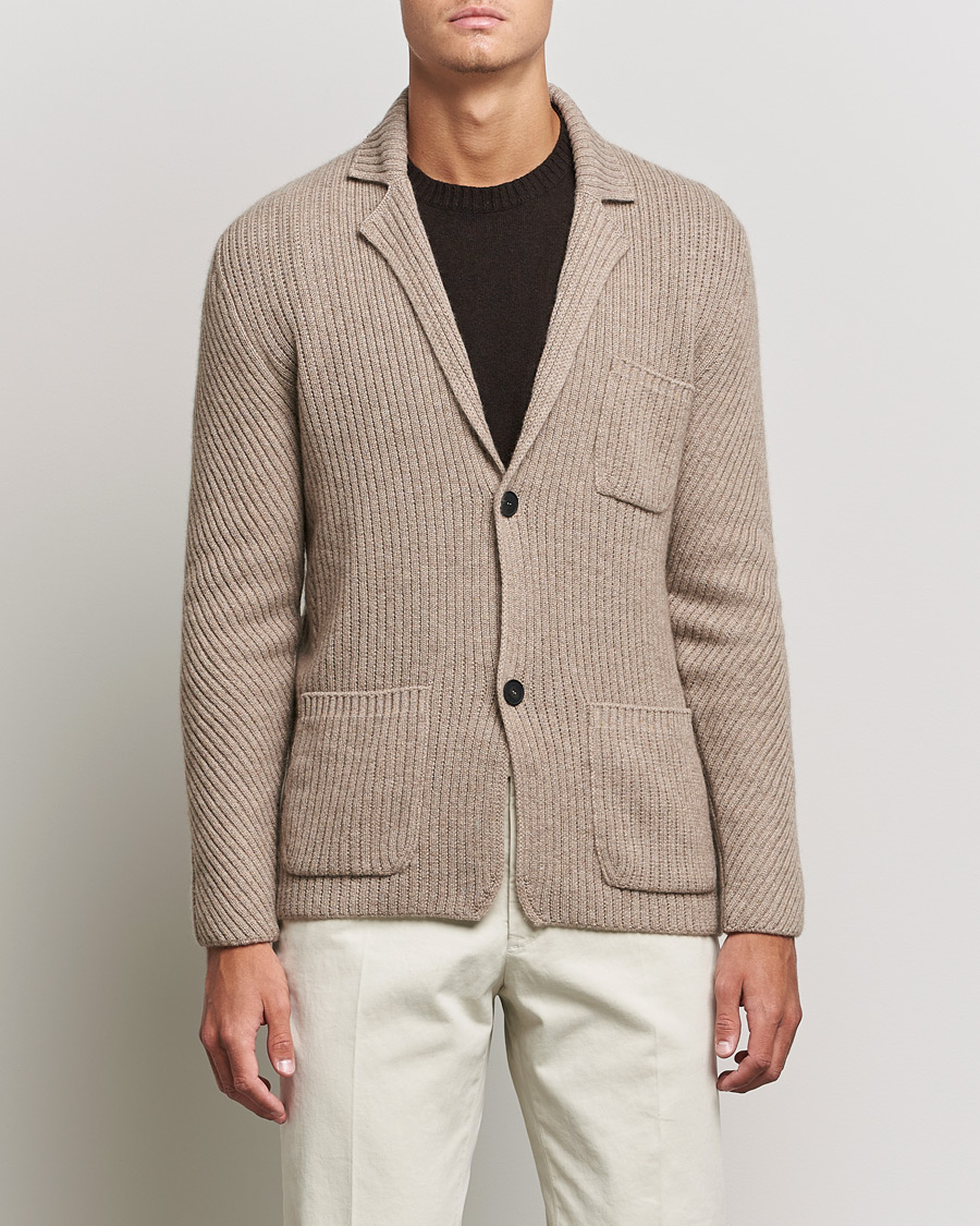 Men | Blazers | Brioni | Pure Cashmere Knitted Blazer Beige