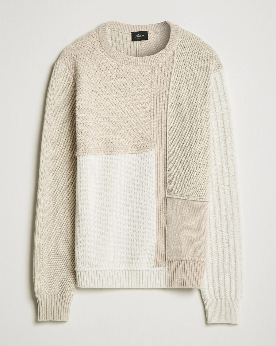 Men | Sweaters & Knitwear | Brioni | Wool/Cashmere Patchwork Sweater Beige