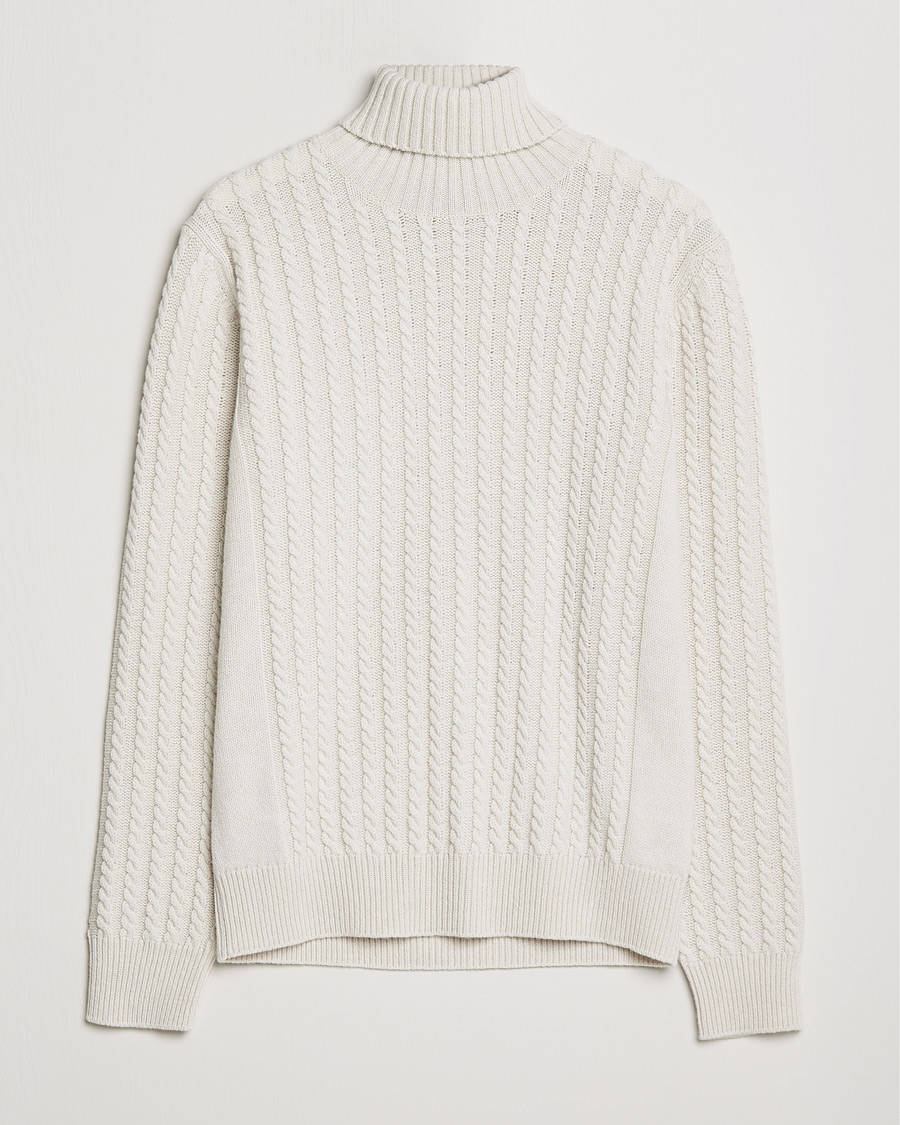 Men | Sweaters & Knitwear | Brioni | Cashmere Cable Turtleneck Off White