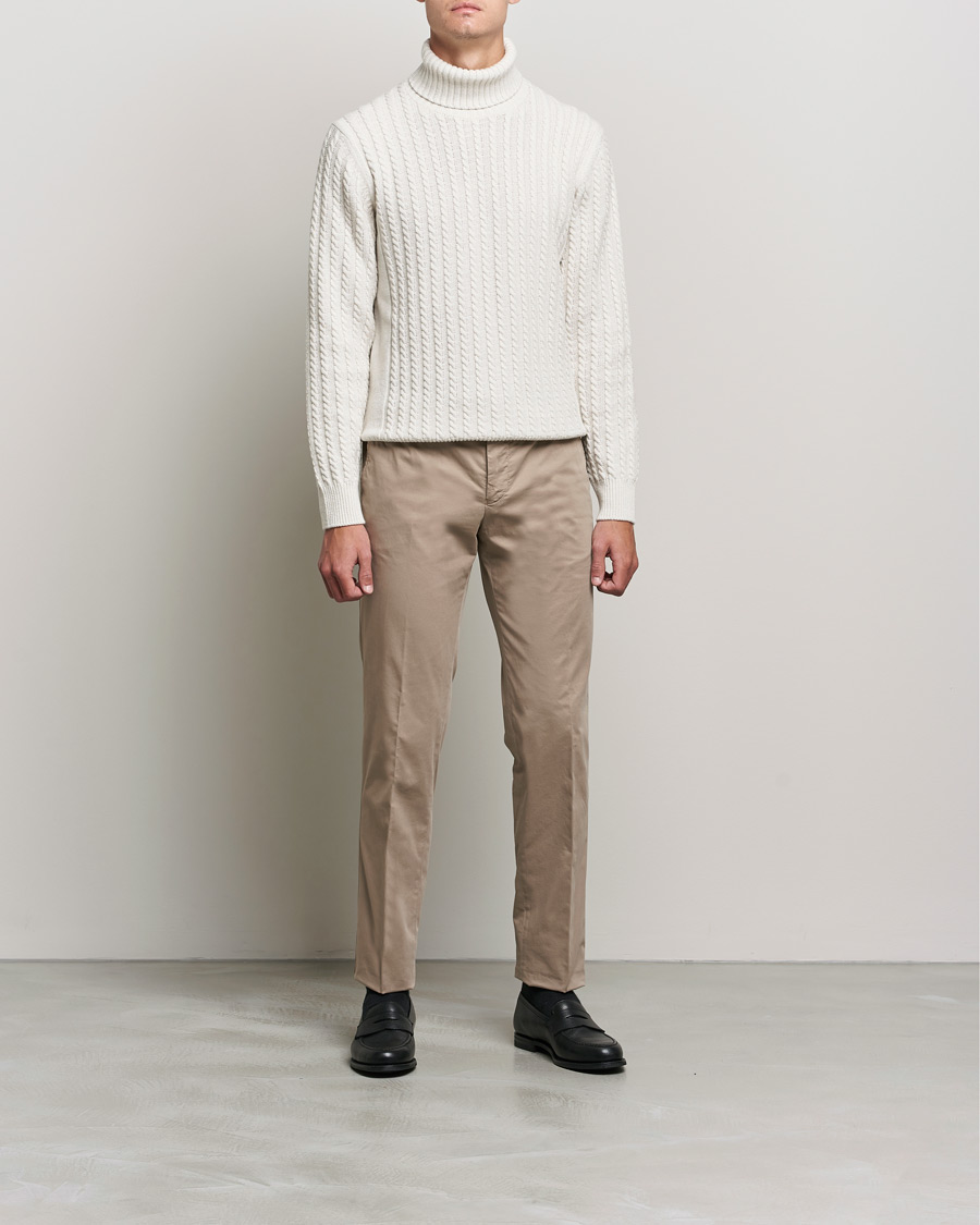 Men | Sweaters & Knitwear | Brioni | Cashmere Cable Turtleneck Off White