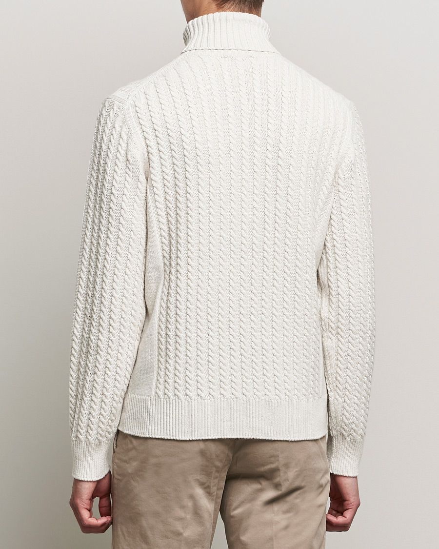 Men | Sweaters & Knitwear | Brioni | Cashmere Cable Turtleneck Off White