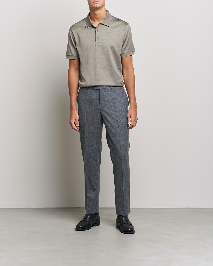 Men | Brioni | Brioni | Cotton/Silk Short Sleeve Polo Beige