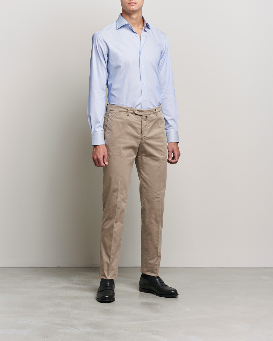 Men | Formal | Brioni | Slim Fit Dress Shirt Light Blue Stripe