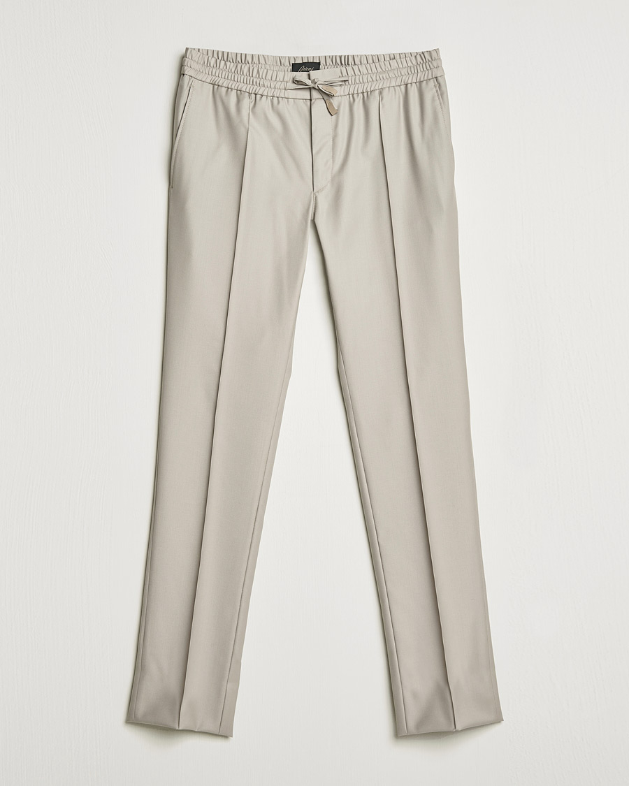 Men | Trousers | Brioni | Wool/Cashmere Drawstring Trousers Beige