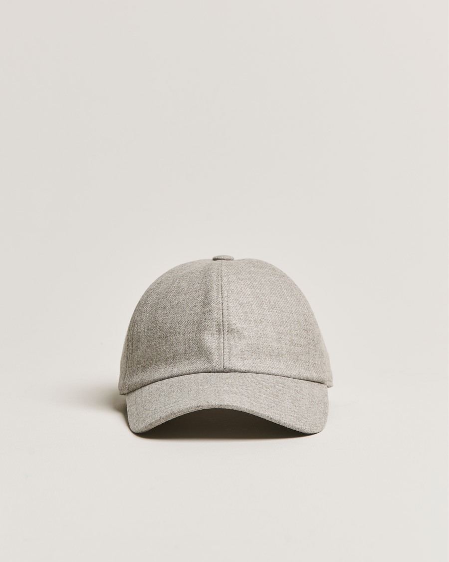 Men | Hats & Caps | Brioni | Cashmere Flannel Baseball Cap Light Grey