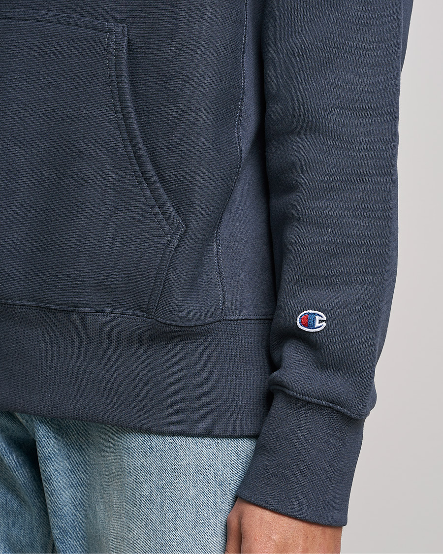 Champion Reverse Weave Soft Fleece Hood Navy at CareOfCarl.com