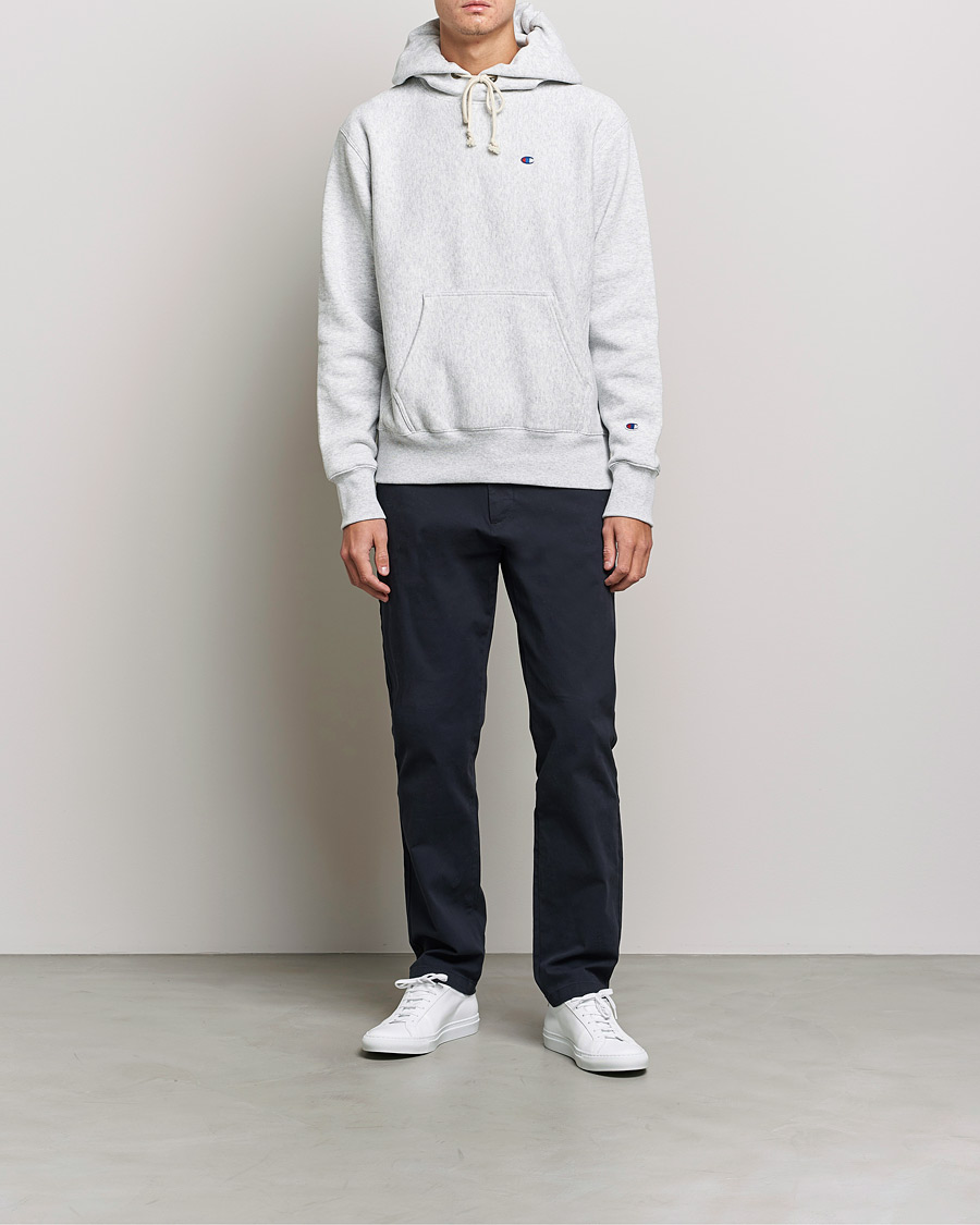 Men | Sweaters & Knitwear | Champion | Reverse Weave Soft Fleece Hood Grey Melange