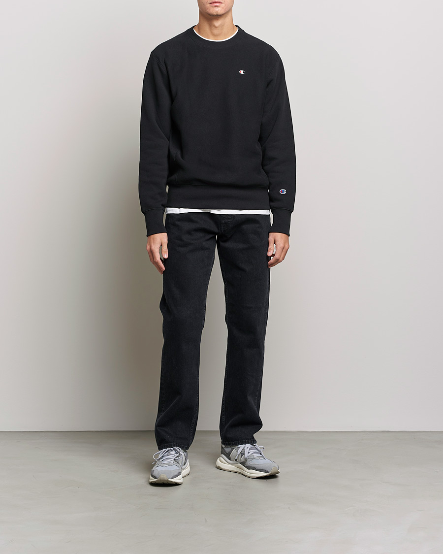 Men | Sweaters & Knitwear | Champion | Reverse Weave Soft Fleece Sweatshirt Black