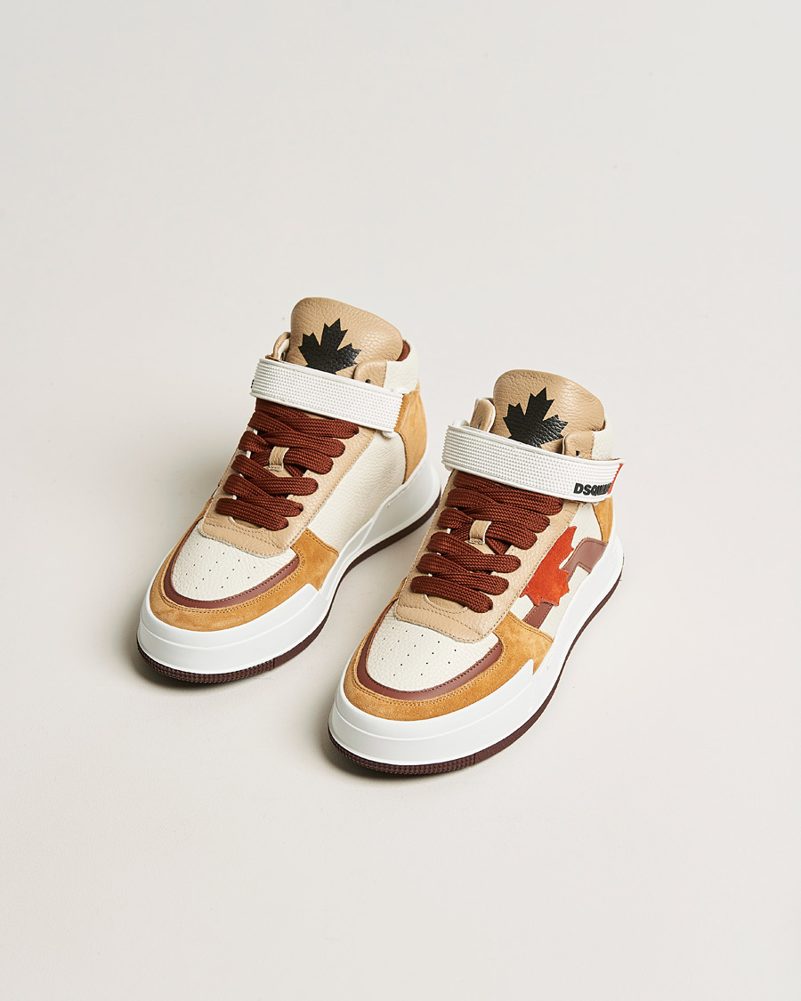 Men | Dsquared2 Canadian High Tops White/Camel | Dsquared2 | Canadian High Tops White/Camel