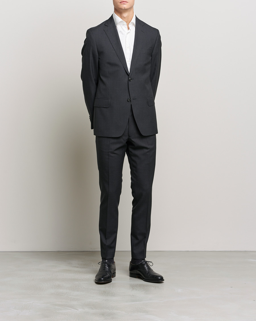 Men | Trousers | Oscar Jacobson | Denz Super 120's Wool Trousers Grey