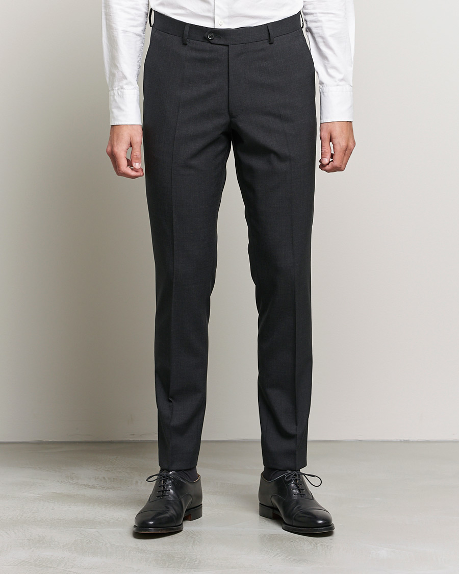 Men | Suit Trousers | Oscar Jacobson | Denz Super 120's Wool Trousers Grey