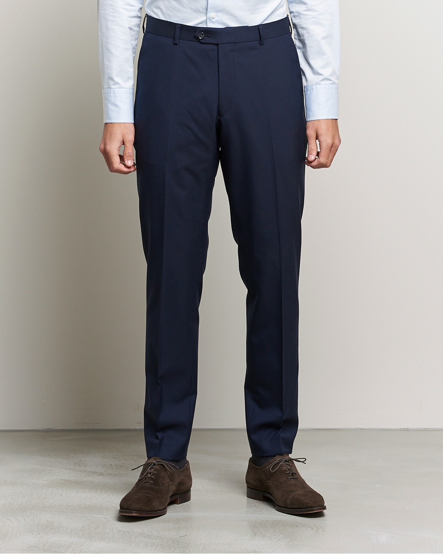 Men | Oscar Jacobson | Oscar Jacobson | Denz Super 120's Wool Trousers Navy