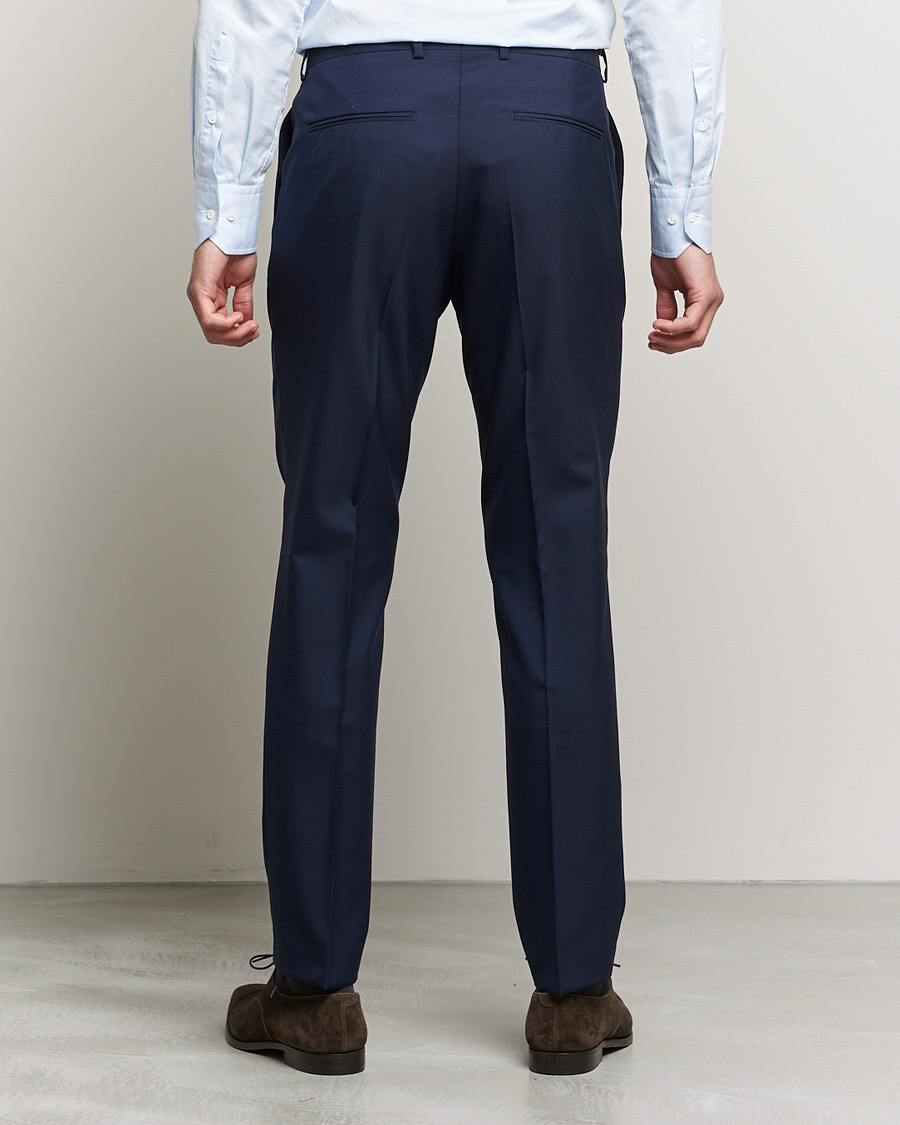Men | Trousers | Oscar Jacobson | Denz Super 120's Wool Trousers Navy