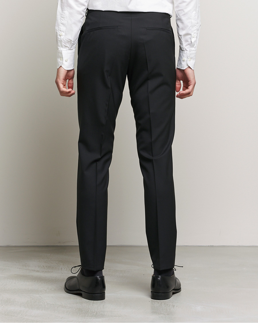 Men | Trousers | Oscar Jacobson | Denz Super 120's Wool Trousers Black