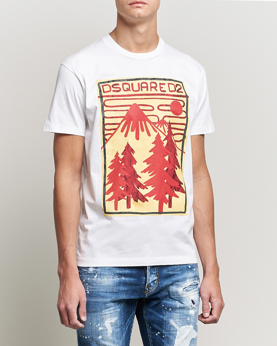 Men | Short Sleeve T-shirts | Dsquared2 | Mountain Cool Tee White