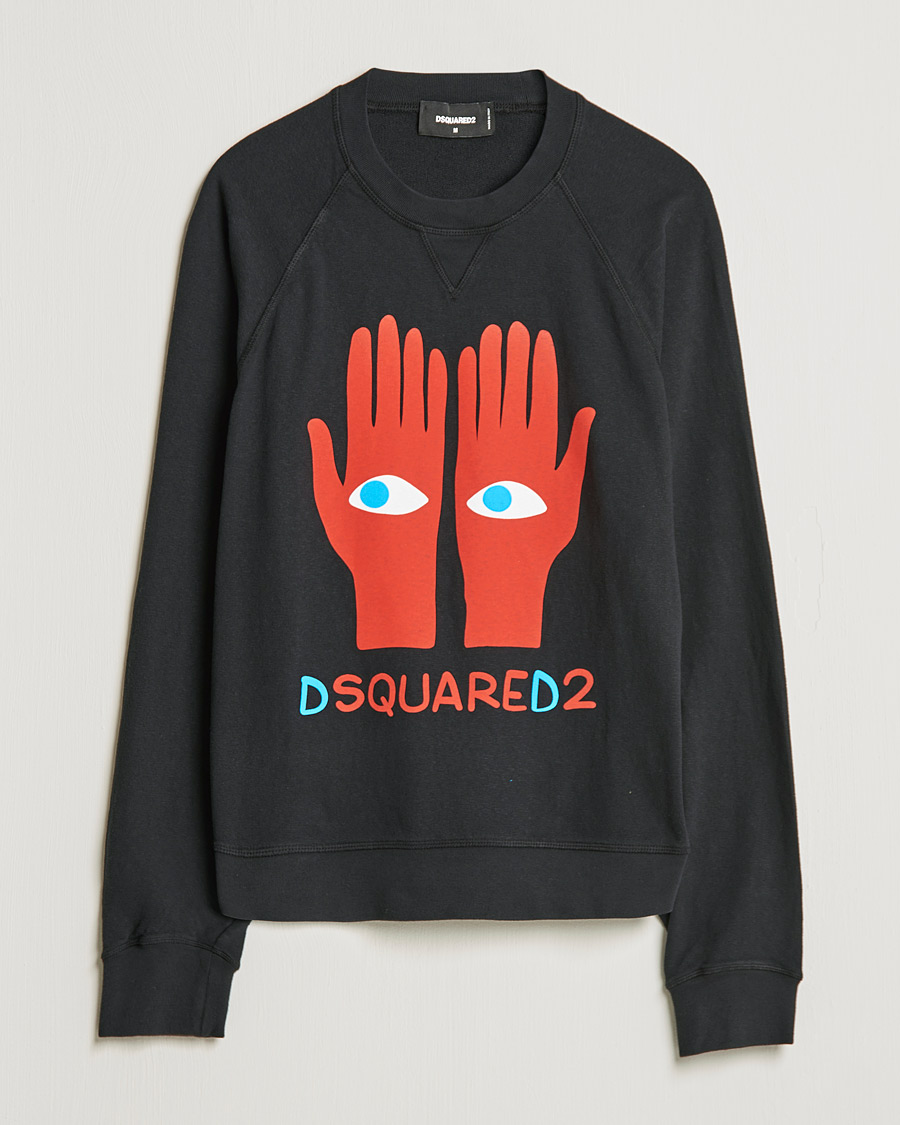 Men | Sweaters & Knitwear | Dsquared2 | Eyes On Hand Sweatshirt Black